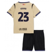 Barcelona Jules Kounde #23 Replika Bortedrakt Barn 2025-26 Kortermet (+ bukser)