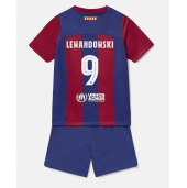 Barcelona Robert Lewandowski #9 Replika Hjemmedrakt Barn 2023-24 Kortermet (+ bukser)