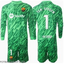 Barcelona Ter Stegen #1 Keeper Replika Bortedrakt Barn 2024-25 Langermet (+ bukser)