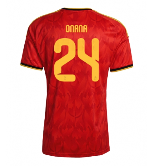 Belgia Amadou Onana #24 Replika Hjemmedrakt VM 2026 Kortermet Belgia Amadou Onana #24 Replika Hjemmedrakt VM 2026 Kortermet
