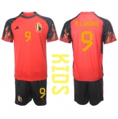 Belgia Romelu Lukaku #9 Replika Hjemmedrakt Barn VM 2022 Kortermet (+ bukser)