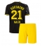 Borussia Dortmund Donyell Malen #21 Replika Bortedrakt Barn 2022-23 Kortermet (+ bukser)