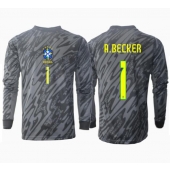 Brasil Alisson Becker #1 Keeper Replika Bortedrakt Copa America 2024 Langermet