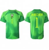 Brasil Alisson Becker #1 Keeper Replika Bortedrakt VM 2022 Kortermet