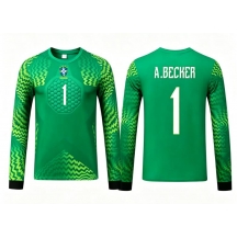Brasil Alisson Becker #1 Keeper Replika Bortedrakt VM 2026 Langermet