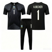 Brasil Alisson Becker #1 Keeper Replika Hjemmedrakt Barn VM 2026 Kortermet (+ bukser)