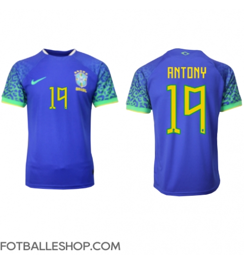 Brasil Antony #19 Replika Bortedrakt VM 2022 Kortermet