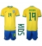 Brasil Antony #19 Replika Hjemmedrakt Barn VM 2022 Kortermet (+ bukser)