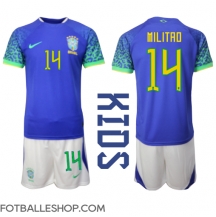 Brasil Eder Militao #14 Replika Bortedrakt Barn VM 2022 Kortermet (+ bukser)