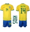 Brasil Eder Militao #14 Replika Hjemmedrakt Barn VM 2022 Kortermet (+ bukser)