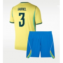 Brasil Gabriel Magalhaes #3 Replika Hjemmedrakt Barn VM 2026 Kortermet (+ bukser)