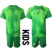 Brasil Keeper Replika Bortedrakt Barn VM 2022 Kortermet (+ bukser)
