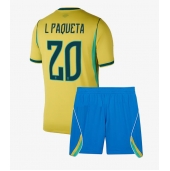 Brasil Lucas Paqueta #20 Replika Hjemmedrakt Barn VM 2026 Kortermet (+ bukser)