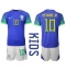 Brasil Neymar Jr #10 Replika Bortedrakt Barn VM 2022 Kortermet (+ bukser)