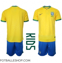 Brasil Replika Hjemmedrakt Barn VM 2022 Kortermet (+ bukser)