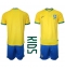 Brasil Replika Hjemmedrakt Barn VM 2022 Kortermet (+ bukser)
