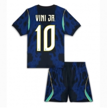 Brasil Vinicius Junior #10 Replika Bortedrakt Barn VM 2026 Kortermet (+ bukser)