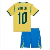 Brasil Vinicius Junior #10 Replika Hjemmedrakt Barn VM 2026 Kortermet (+ bukser)