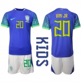 Brasil Vinicius Junior #20 Replika Bortedrakt Barn VM 2022 Kortermet (+ bukser)