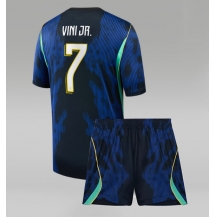 Brasil Vinicius Junior #7 Replika Bortedrakt Barn VM 2026 Kortermet (+ bukser)