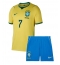 Brasil Vinicius Junior #7 Replika Hjemmedrakt Barn VM 2026 Kortermet (+ bukser)