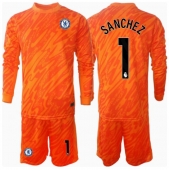 Chelsea Robert Sanchez #1 Keeper Replika Hjemmedrakt Barn 2024-25 Langermet (+ bukser)