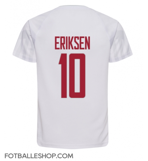 Danmark Christian Eriksen #10 Replika Bortedrakt VM 2022 Kortermet