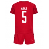 Danmark Joakim Maehle #5 Replika Hjemmedrakt Barn VM 2022 Kortermet (+ bukser)