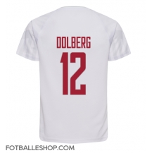 Danmark Kasper Dolberg #12 Replika Bortedrakt VM 2022 Kortermet