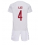 Danmark Simon Kjaer #4 Replika Bortedrakt Barn VM 2022 Kortermet (+ bukser)