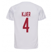 Danmark Simon Kjaer #4 Replika Bortedrakt VM 2022 Kortermet
