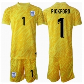 England Jordan Pickford #1 Keeper Replika Bortedrakt Barn EM 2024 Kortermet (+ bukser)