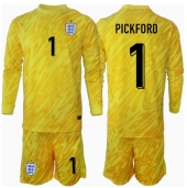 England Jordan Pickford #1 Keeper Replika Bortedrakt Barn EM 2024 Langermet (+ bukser)