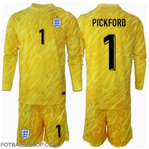 England Jordan Pickford #1 Keeper Replika Bortedrakt Barn EM 2024 Langermet (+ bukser)