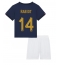 Frankrike Adrien Rabiot #14 Replika Hjemmedrakt Barn VM 2022 Kortermet (+ bukser)