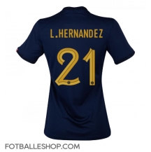 Frankrike Lucas Hernandez #21 Replika Hjemmedrakt Dame VM 2022 Kortermet