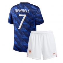 Frankrike Ousmane Dembele #7 Replika Hjemmedrakt Barn VM 2026 Kortermet (+ bukser)