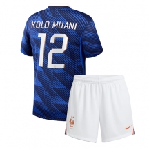 Frankrike Randal Kolo Muani #12 Replika Hjemmedrakt Barn VM 2026 Kortermet (+ bukser)