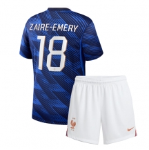 Frankrike Warren Zaire-Emery #18 Replika Hjemmedrakt Barn VM 2026 Kortermet (+ bukser)