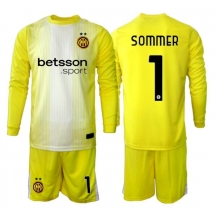 Inter Milan Yann Sommer #1 Keeper Replika Bortedrakt Barn 2025-26 Langermet (+ bukser)