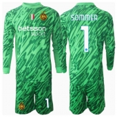 Inter Milan Yann Sommer #1 Keeper Replika Hjemmedrakt Barn 2024-25 Langermet (+ bukser)
