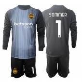 Inter Milan Yann Sommer #1 Keeper Replika Hjemmedrakt Barn 2025-26 Langermet (+ bukser)