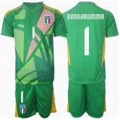 Italia Gianluigi Donnarumma #1 Keeper Replika Bortedrakt Barn EM 2024 Kortermet (+ bukser)
