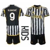 Juventus Dusan Vlahovic #9 Replika Hjemmedrakt Barn 2023-24 Kortermet (+ bukser)