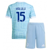 Juventus Pierre Kalulu #15 Replika Bortedrakt Barn 2025-26 Kortermet (+ bukser)