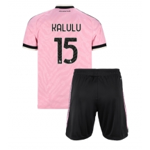Juventus Pierre Kalulu #15 Replika Bortedrakt Barn 2026-27 Kortermet (+ bukser)
