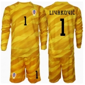 Kroatia Dominik Livakovic #1 Keeper Replika Hjemmedrakt Barn EM 2024 Langermet (+ bukser)