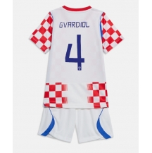 Kroatia Josko Gvardiol #4 Replika Hjemmedrakt Barn VM 2026 Kortermet (+ bukser)
