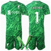 Liverpool Alisson Becker #1 Keeper Replika Bortedrakt Barn 2024-25 Kortermet (+ bukser)