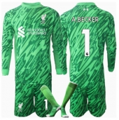 Liverpool Alisson Becker #1 Keeper Replika Bortedrakt Barn 2024-25 Langermet (+ bukser)